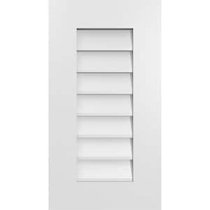 14 in. x 26 in. Rectangular White PVC Paintable Gable Louver Vent Non-Functional