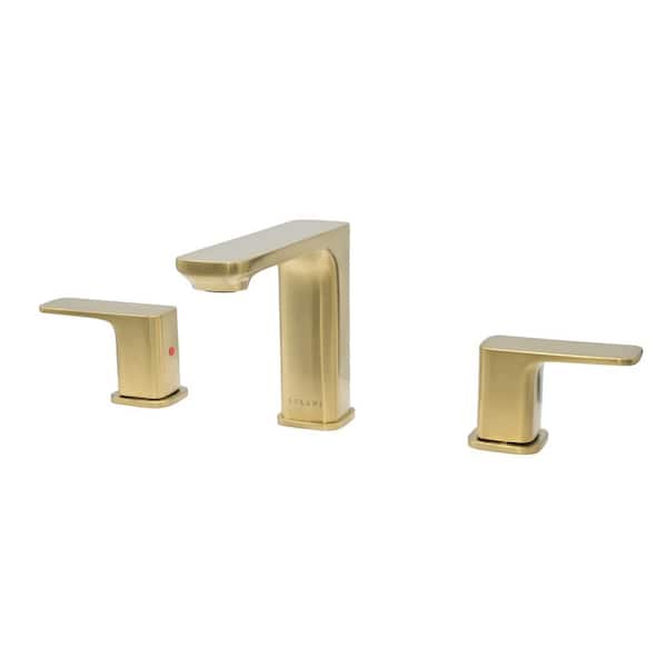 Lulani Corsica 8 in. Widespread 2-Handle Bathroom Faucet in Champagne Gold