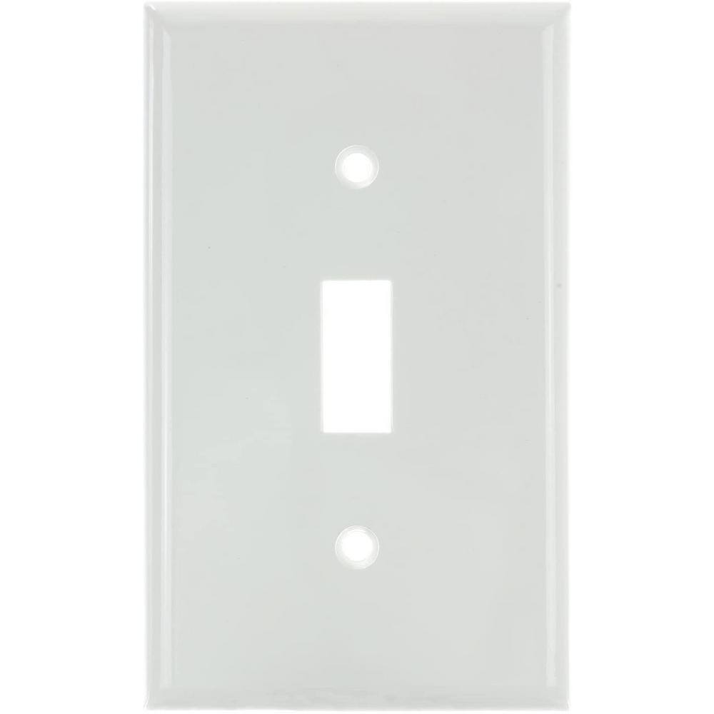 White Plastic 1-Gang Toggle Switch Plate, 12 Pack