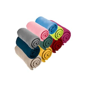 Assorted Solid Colors Soft Fleece Throw Blankets 50 x 60 Wholesale Lot of 24 