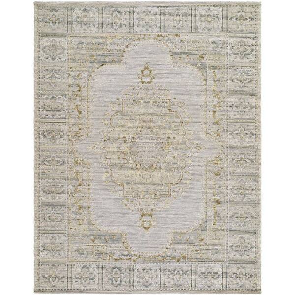 Goblen GLN-2303 2 ft. x 2 ft. Machine Woven Rug, Light Gray and Beige or Ivory