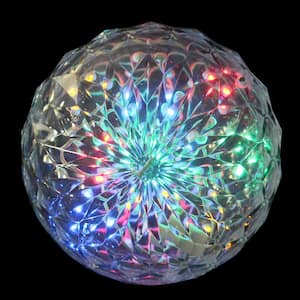6 in. LED Multi-Color Hanging Crystal Sphere Ball Outdoor Christmas Decoration