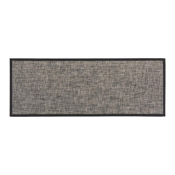 World Rug Gallery Basketweave Textline Dark Gray 18 in. x 47 in. Anti-Fatigue Standing Mat
