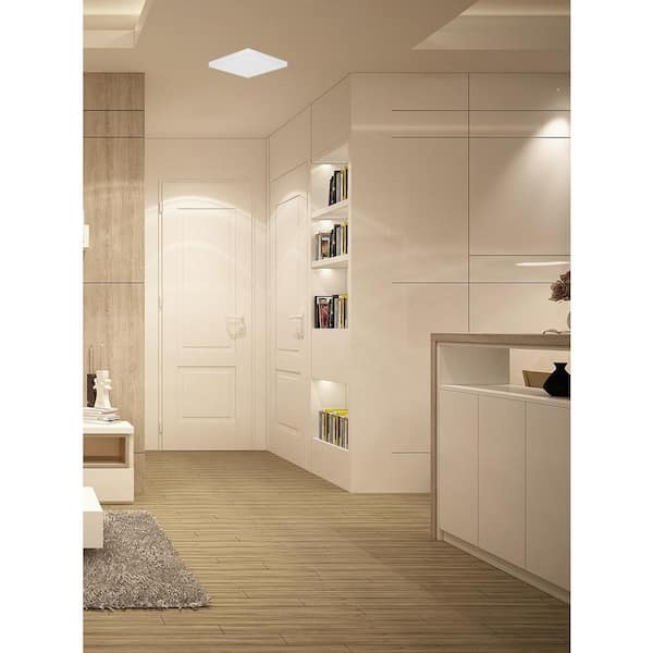 AMAX LIGHTING Square Platter Light Length 13 in. White New