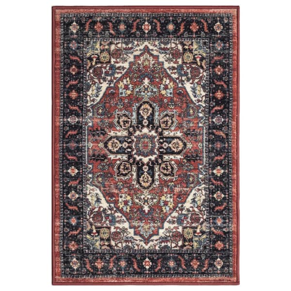 Concord Global Trading Eden Collection Antique Medallion Rust 2 ft. x 3 ft. Machine Washable Traditional Indoor Area Rug