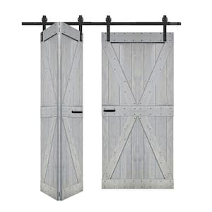 K Style 48in. x 80 in. (12in.x 80 in. x 4 Panels) French Gray Solid Core Wood Bi-Fold Door Hardware Kit -Assembly Needed