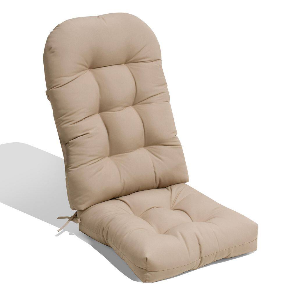 19.7 in. x 49.6 in. 4-Piece Outdoor Adirondack Chair Cushion Rocking Chair Cushions High Back in Beige