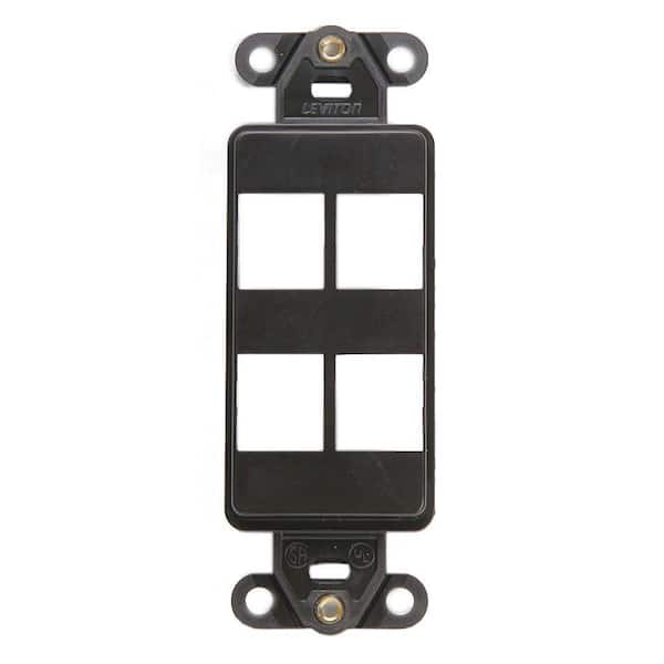 Leviton 1-Gang Decora QuickPort 4-Port Insert in Brown 41644-B