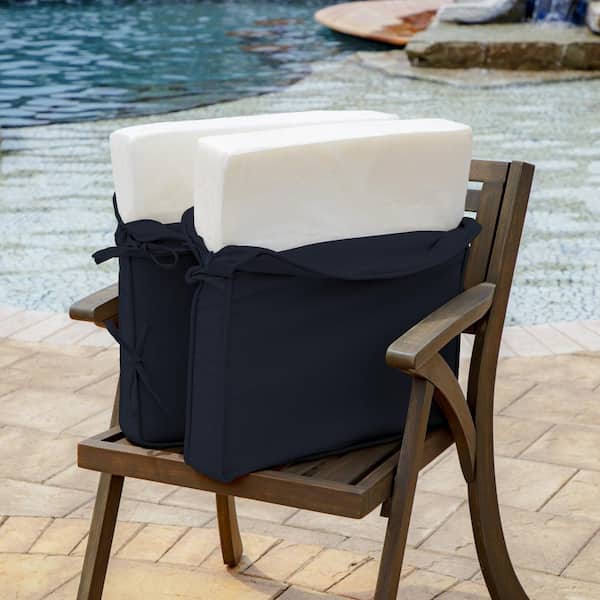 Outdoor High Back Dining Chair Cushion, Navy Blue Outdoor Dining Chair Cushions
