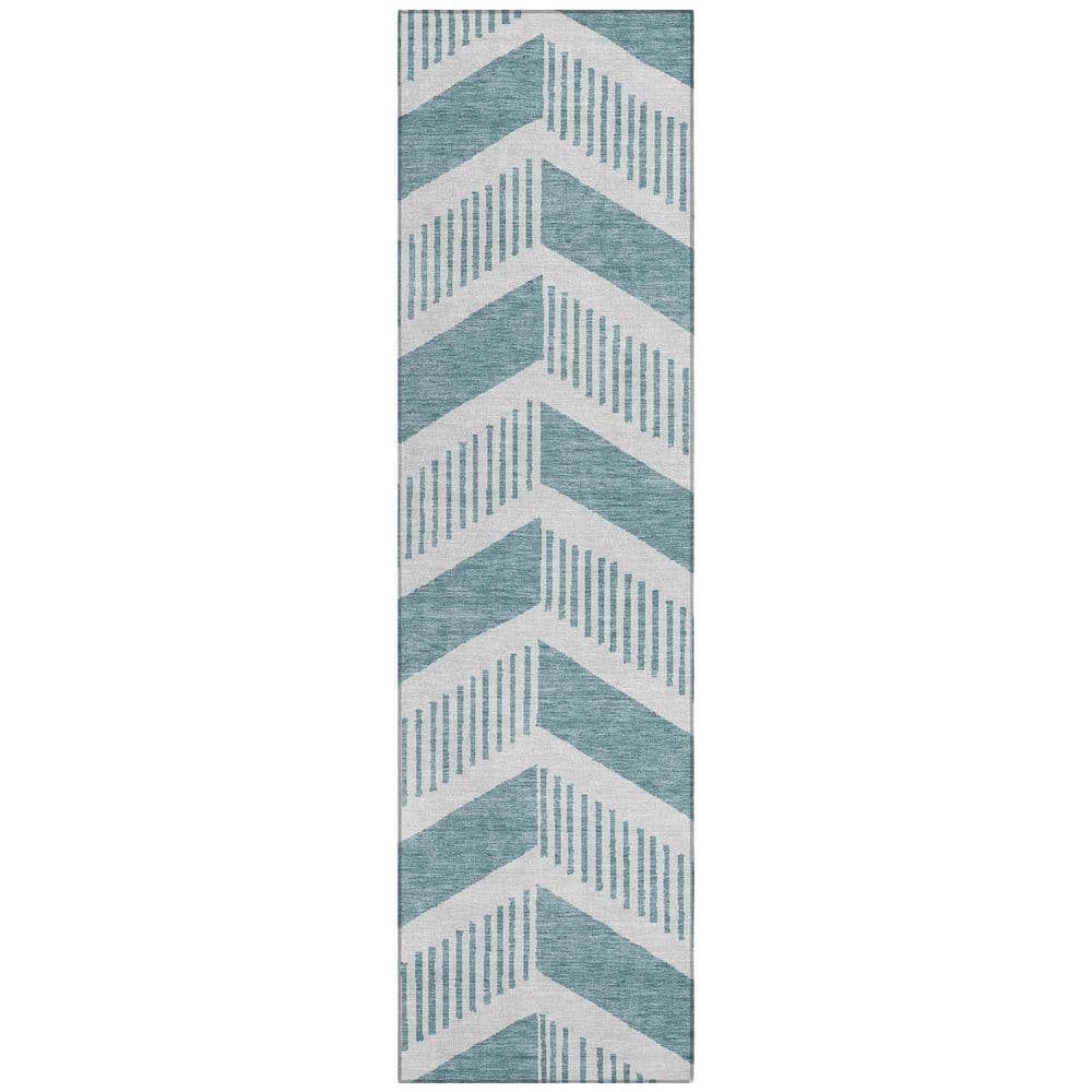 Chantille Machine Washable Indoor/Outdoor Abstract ACN2910 Teal 2 ft. x 7 ft. Runner Rug price history on PriceWatchPro