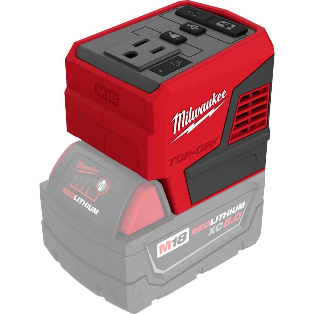 Milwaukee M18 18-Volt Lithium-Ion 175-Watt Powered Compact Inverter for M18  Batteries (Tool-Only) 2846-20 The Home Depot