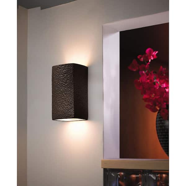 Ambiance Collection 5.25 in. 1 Light Hammered Iron Ceramic Wall Sconce