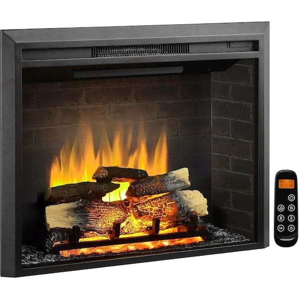 Carl 35 in. Electric Fireplace Insert, Fireplace Heater 750/1500W, Fire Crackling Sound, Remote Control