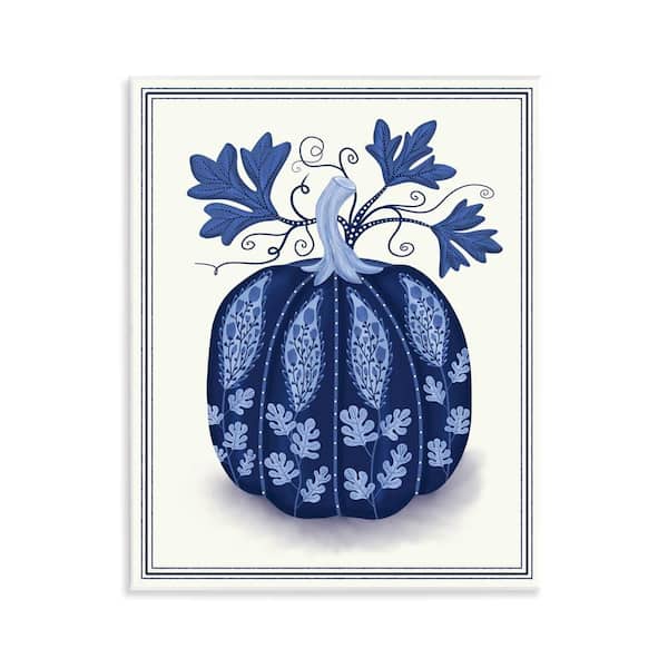 Stupell Industries Folk Pattern Fall Pumpkin by Darlene Seale Unframed Nature Graphic Art Print 14 in. x 11 in.
