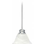 Commercial Electric Halophane 1-Light Brushed Nickel Mini Pendant with ...