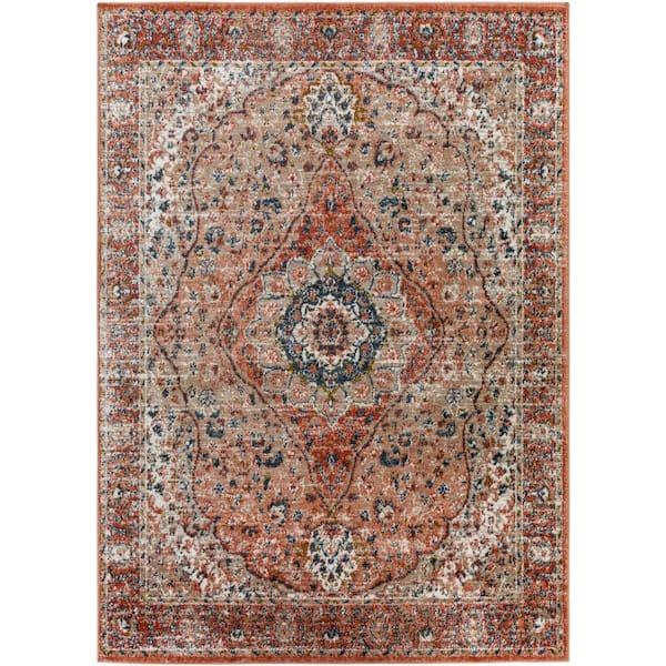 Livabliss Rey Rust 8 ft. x 10 ft. Traditional Indoor Area Rug