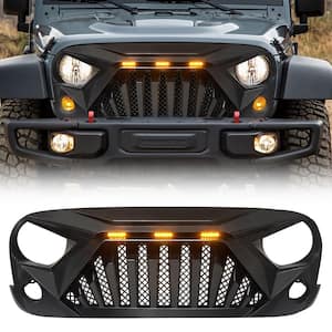 Front Goliath Grill Compatible w/2007-18 Jeep Wrangler JK