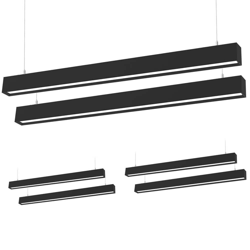 4 ft. 250-Watt Equivalent Integrated LED Black Pendant Light for dining table 5000k 0-10-V Dimmable Shop Light (6-Pack) price history on PriceWatchPro