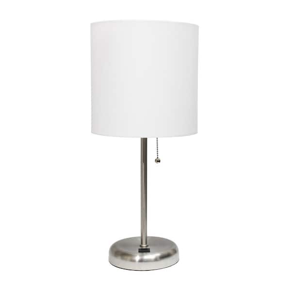 White Stick Lamp With Usb Charging Port, Home Depot Desk Lamp With Usb Port