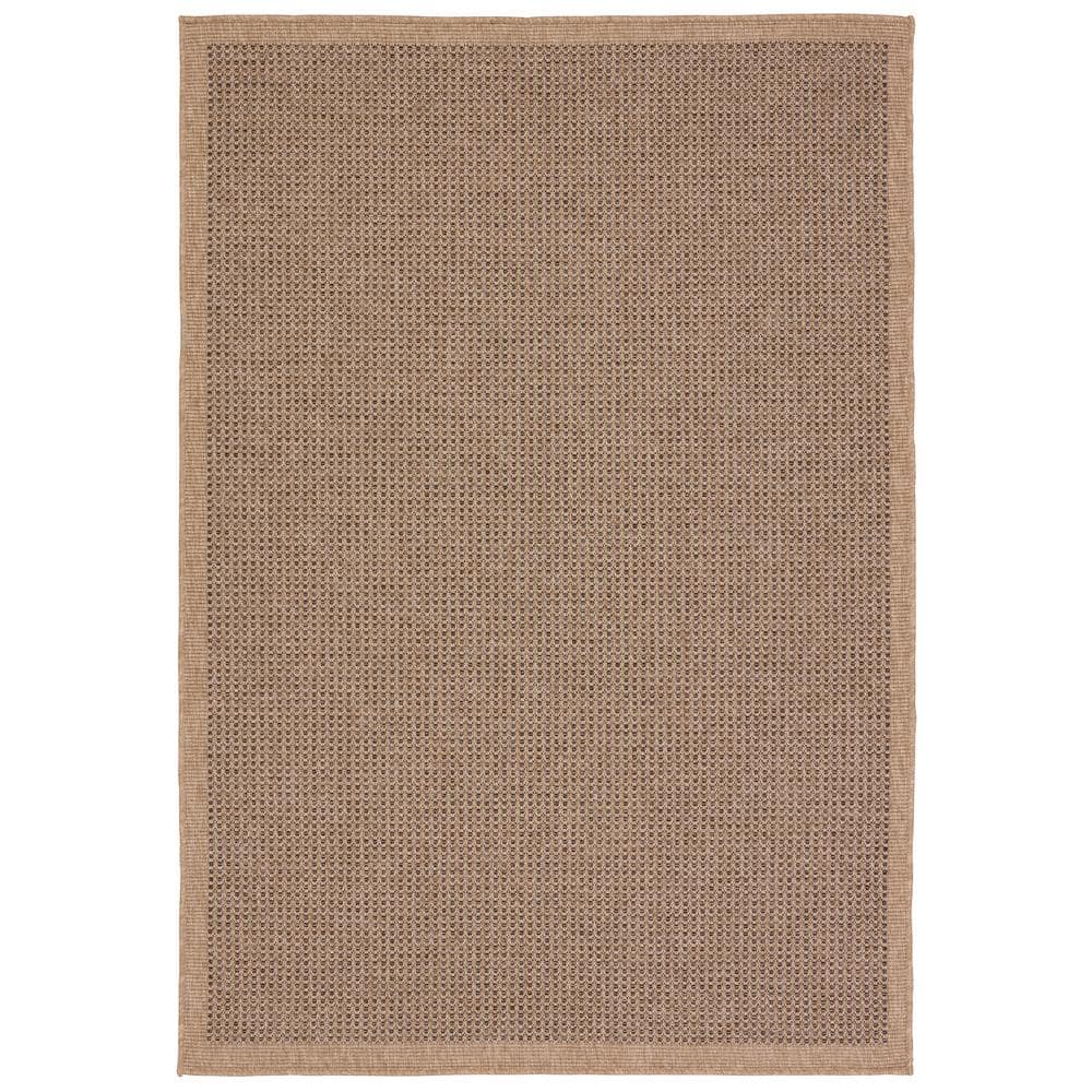 Black and Brown Synthetic Flat Woven Kids Rug, 5' x 8'