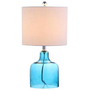 Gemma 19 in. Moroccan Blue Glass Bell Table Lamp