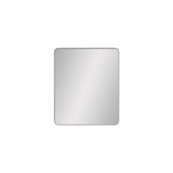 Unbranded Brushed Nickel 24 in. W x 36 in. H Rectangle Metal Framed Mirror Modern Design Wall Decor Mirror for Living Room