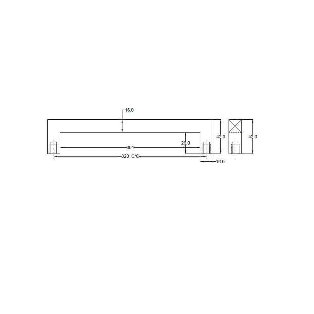 Matte Black Iron Bar Pull Handle with Mounting Hardware