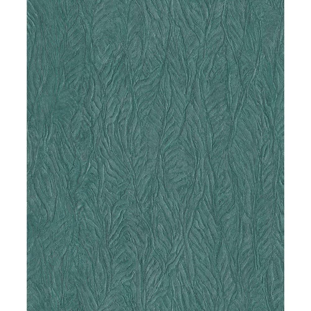 Ambiance Turquoise Metallic Textured Leaf Emboss Vinyl Non-Pasted Wallpaper