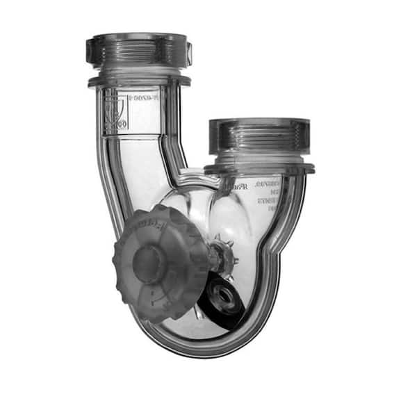 PF WaterWorks Fits 1-1/2 in. or 1-1/4 in. ABS Plastic PermaFLOW Never Clog Universal Transparent P-Trap