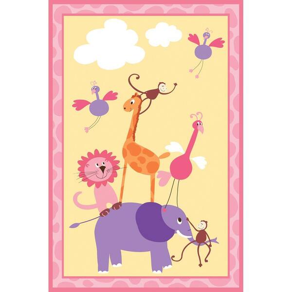 The Wallpaper Company 36 in. x 54 in. Brightly Colored Animalia Girls Digital Mural-DISCONTINUED