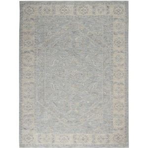 Asher Blue 9 ft. x 13 ft. Persian Medallion Traditional Area Rug