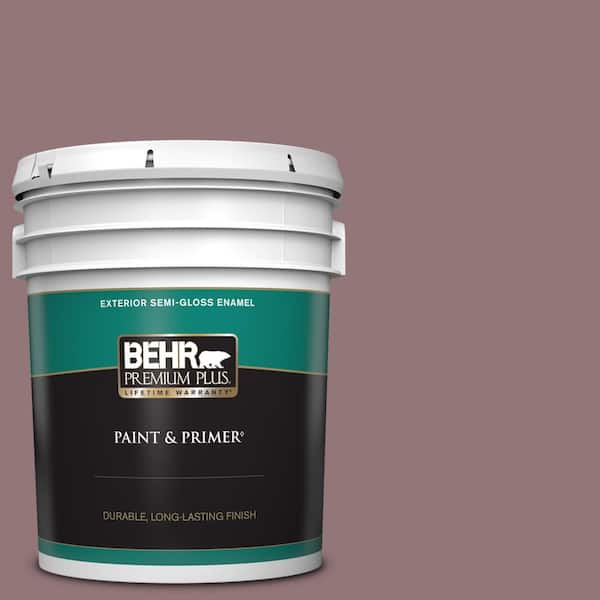 BEHR PREMIUM PLUS 5 gal. #110F-5 Phantom Hue Semi-Gloss Enamel Exterior Paint & Primer