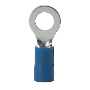 16 - 14 AWG #8 - 10 Stud Size Vinyl-Insulated Ring Terminals in Blue (75-Pack)