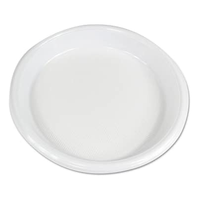 Hi-Impact 10 in. White Disposable Plastic Plates, 500/Carton