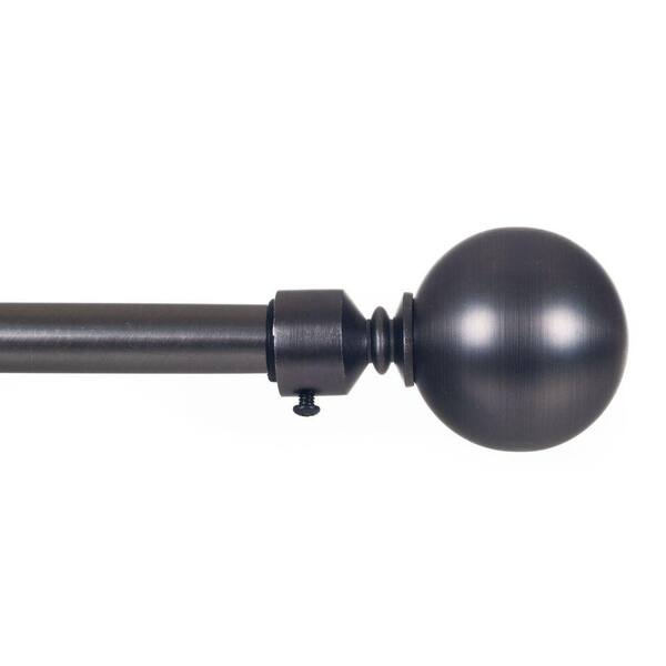 Pewter 48 to 86 inches Twisted Metal Sphere Curtain Rod 3/4 inch 