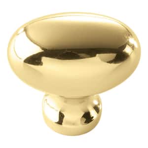 Williamsburg Collection 1-1/4 in. x 13/16 in. Polished Brass Cabinet Drawer and Door Knob
