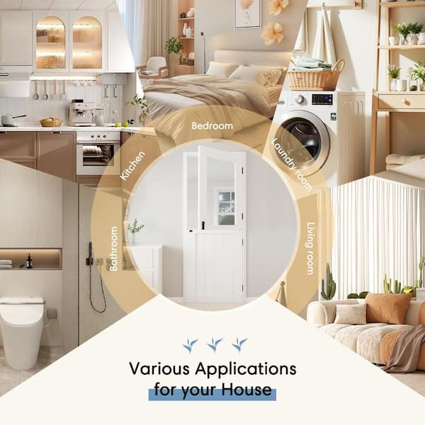 ARK DESIGN 32 in. x 80 in. Primed White Finish MDF Universal 1