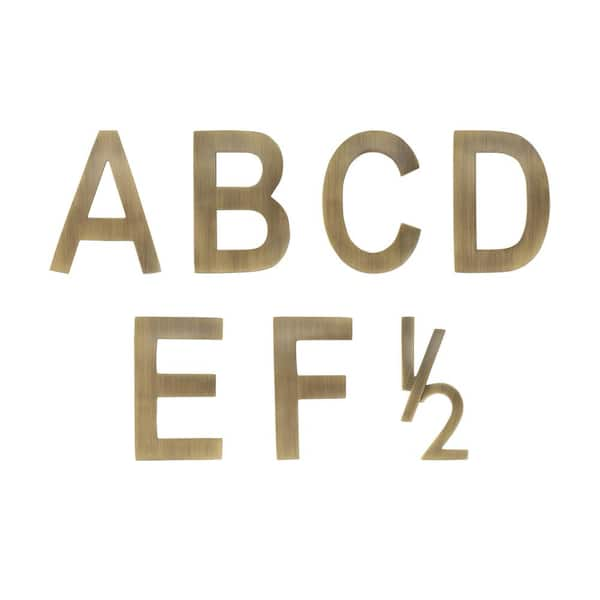 Solid Brass Letters Self-adhesive Gold Wall Stick English Letter Outdoor  House Address Signs Door Numbers