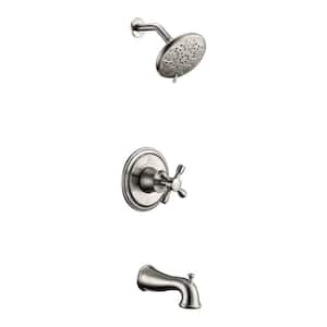 Mesto Series 1-Handle 2-Spray Tub and Shower Faucet in Brushed Nickel (Valve Included)