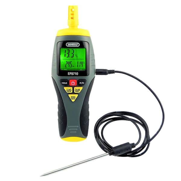 General Tools Field Calibratable Digital Psychometer with Minimum/Maximum Memory and Stem Thermocouple Probe