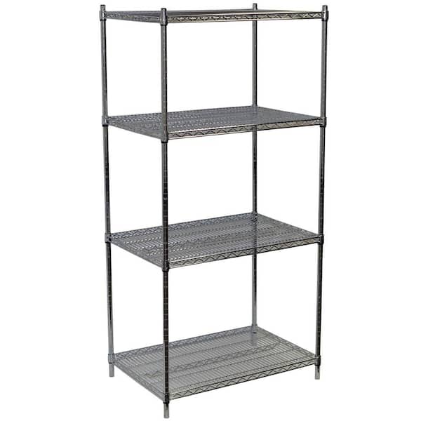 Storage Concepts Chrome 4-Tier Steel Wire Shelving Unit (36 in. W x 72 in. H x 18 in. D)