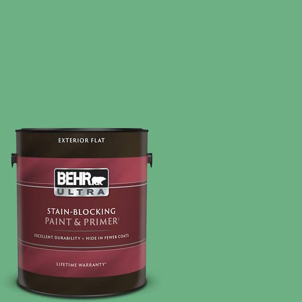 BEHR ULTRA 1 gal. #P410-5 Lily Pads Flat Exterior Paint & Primer