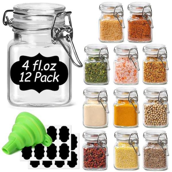 Numhew 4 oz. Airtight Glass Jars with Lid, Clear Preserving Seal