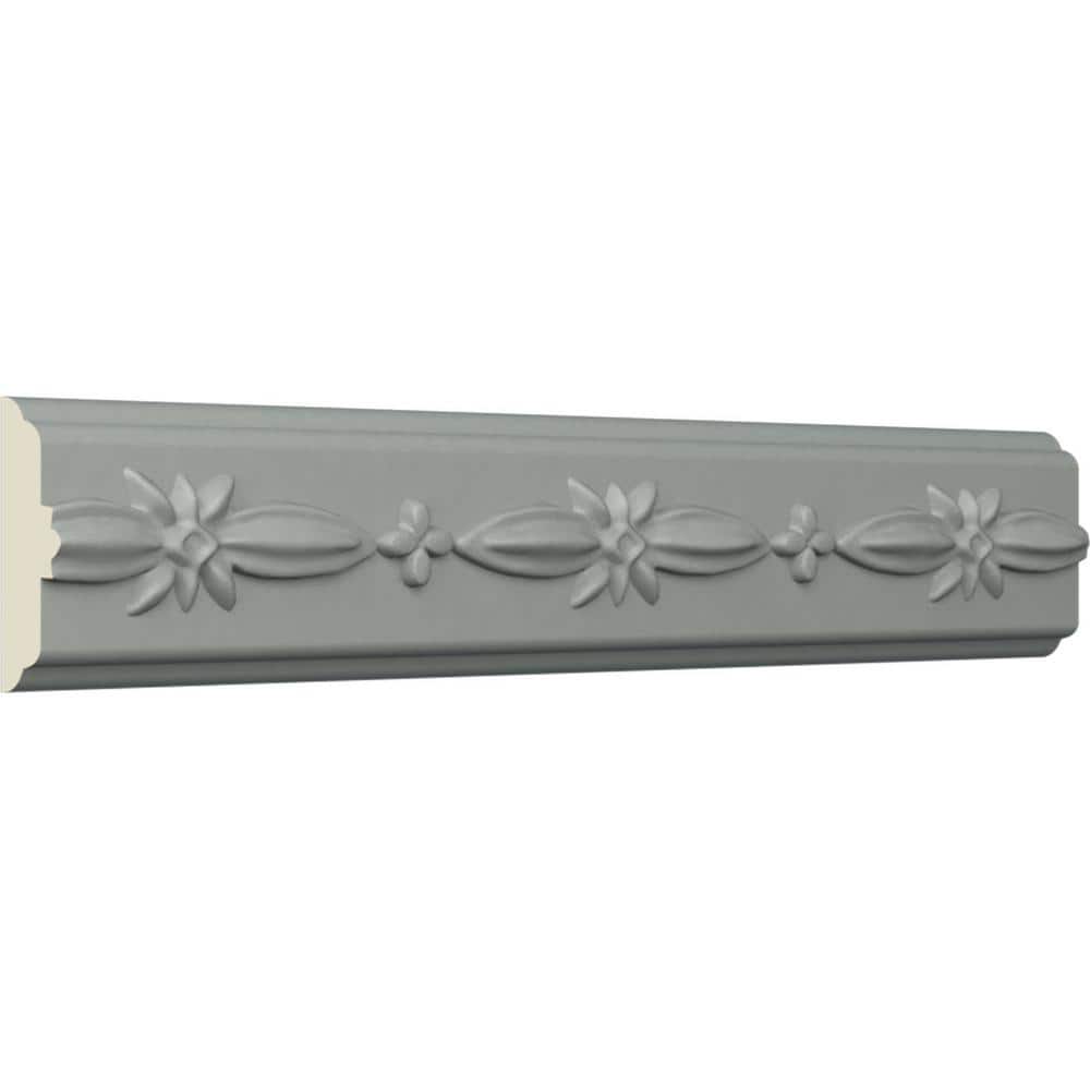Gray Primed Urethane Flower Chair Rail Moulding