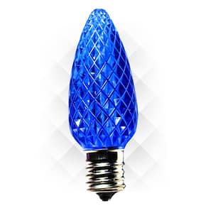 C9 LED Blue Faceted Replacement Christmas Light Bulb (25-Pack)