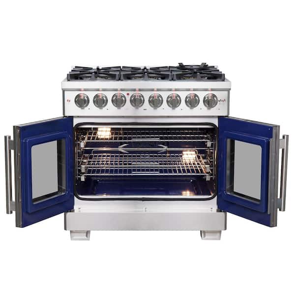 Forno Capriasca 36 in. Freestanding French Door Double Oven Dual