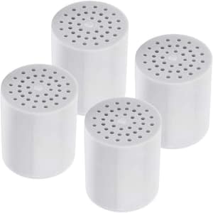 Shower Head Water Filtration System with Lasting High Output for Reduces Chlorine and Toxins, Child Safe in White 4-Pack