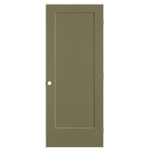 Masonite 32 in. x 80 in. 1-Panel Lincoln Park Left-Hand Hollow Core Truly Olive Molded Composite Single Prehung Interior Door
