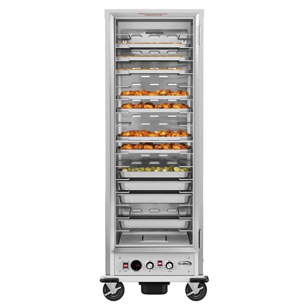 33.4 in. Commercial Glass-Door Insulated Heated Holding/Proofing Cabinet with Wire Racks in Silver Buffet Server