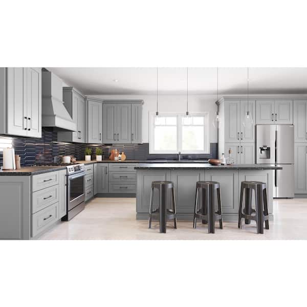 Home Decorators Collection Grayson Pearl Gray Painted Plywood Shaker Assembled Base Kitchen Cabinet 1 Rot Sft Cls L 15 In W X 24 D 34 5 H